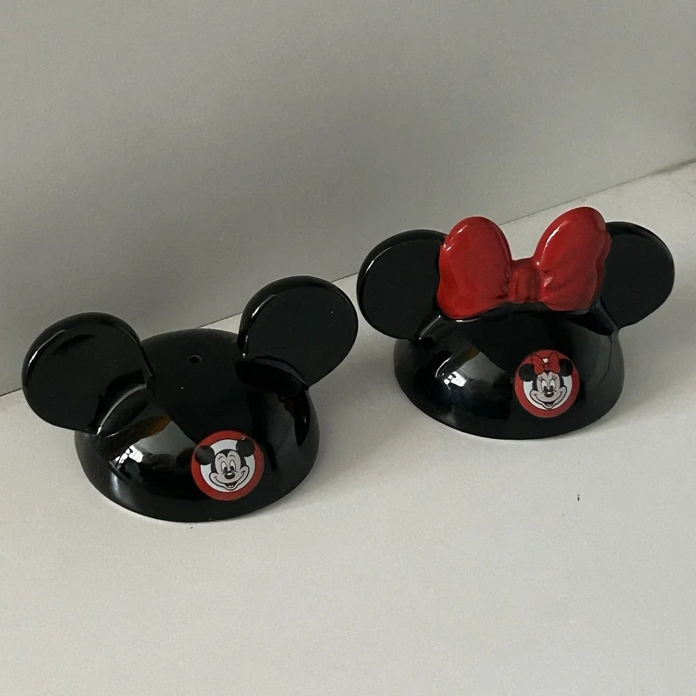 Disney Salt Pepper Shakers Mickey Minnie Mouse Ceramic Set‎ Vintage Applause